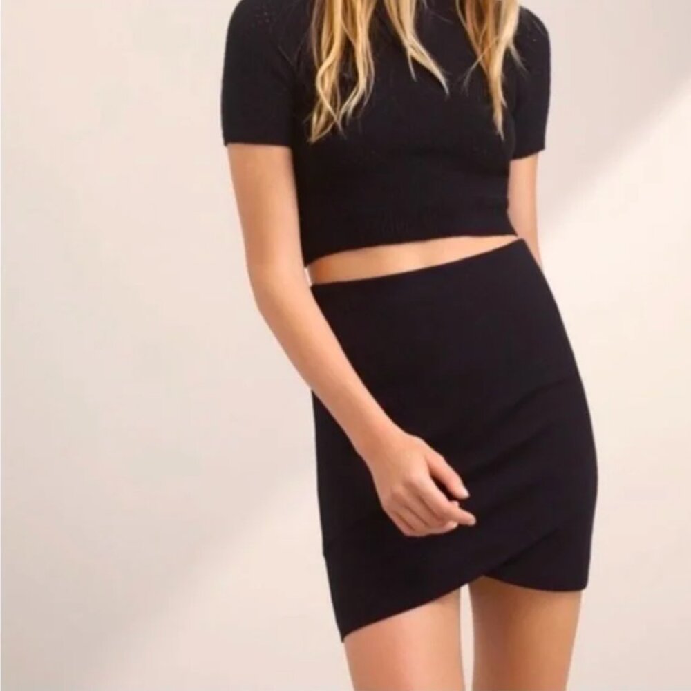 Aritzia Talula Primrose Faux-Wrap Mini Skirt